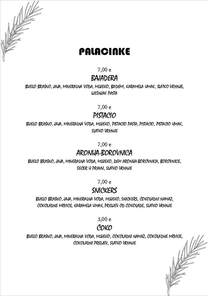 Menu di Buffet Iskra 