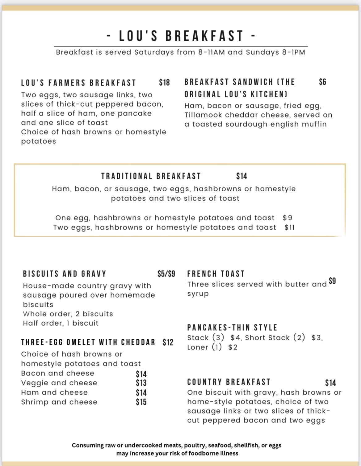 Menu At Lou S Kitchen Restaurant Mount Angel   Menu Lous Kitchen 