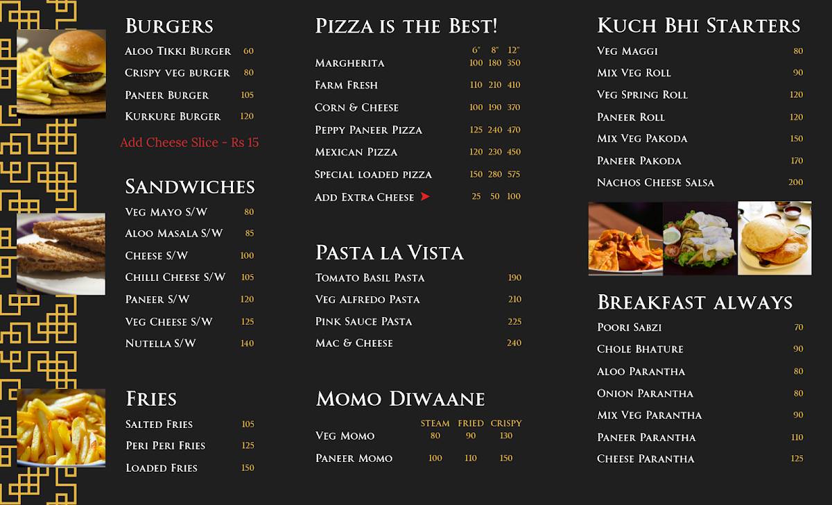 Lucy's Cafe & Restaurant menu