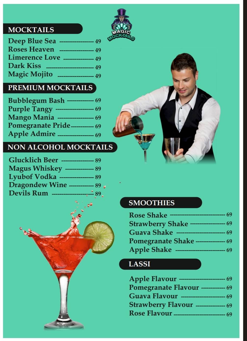 MAGIC MOCKTAILS menu