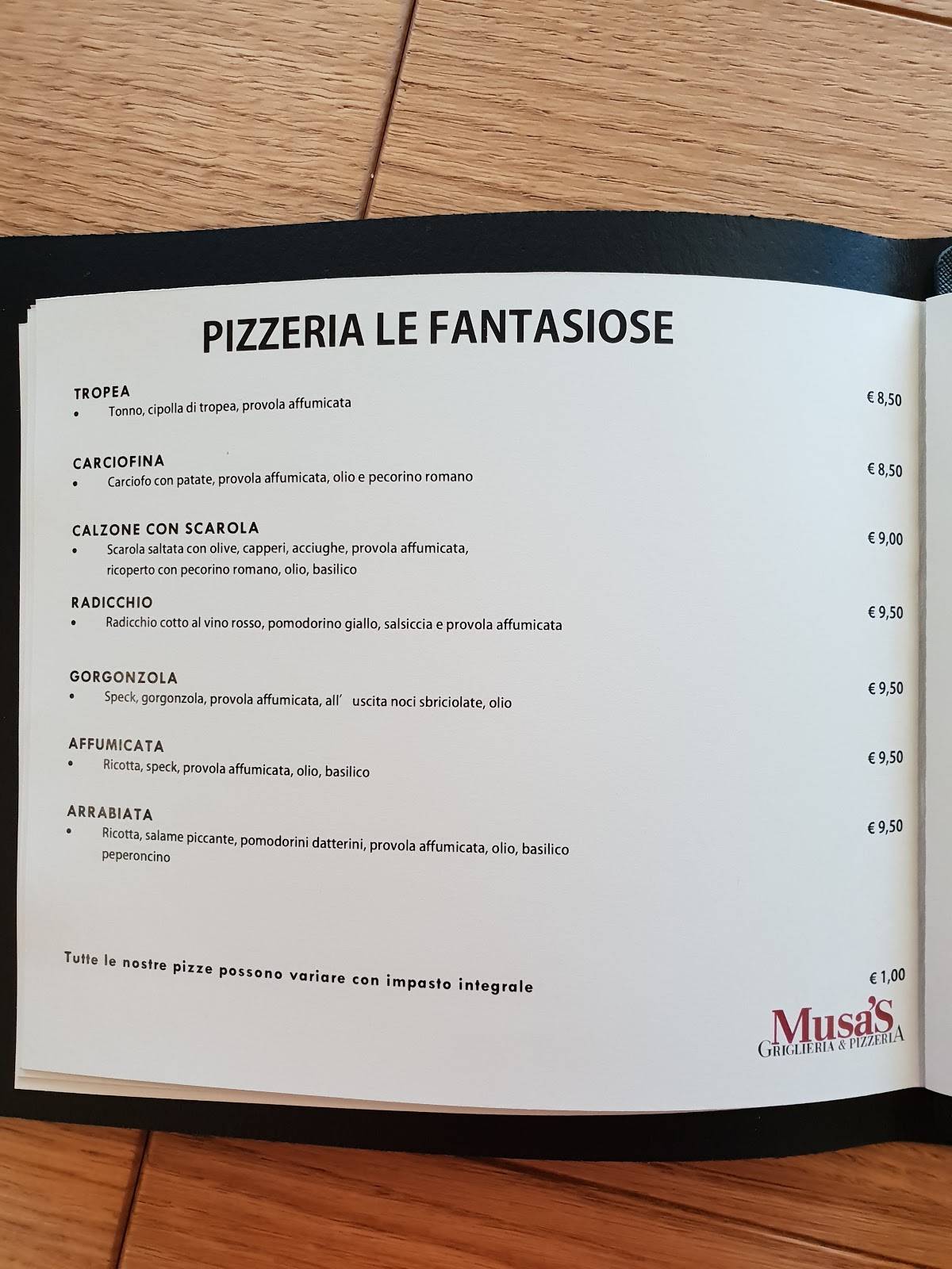 Menu di MUSA's 