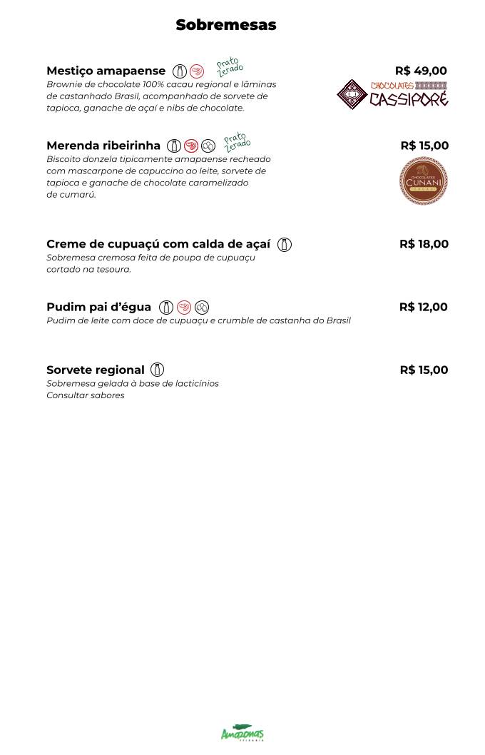 Amazonas Peixaria cardápio