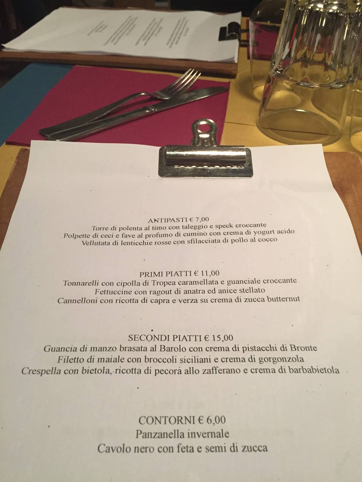 Menu di Machiavelli's Club 