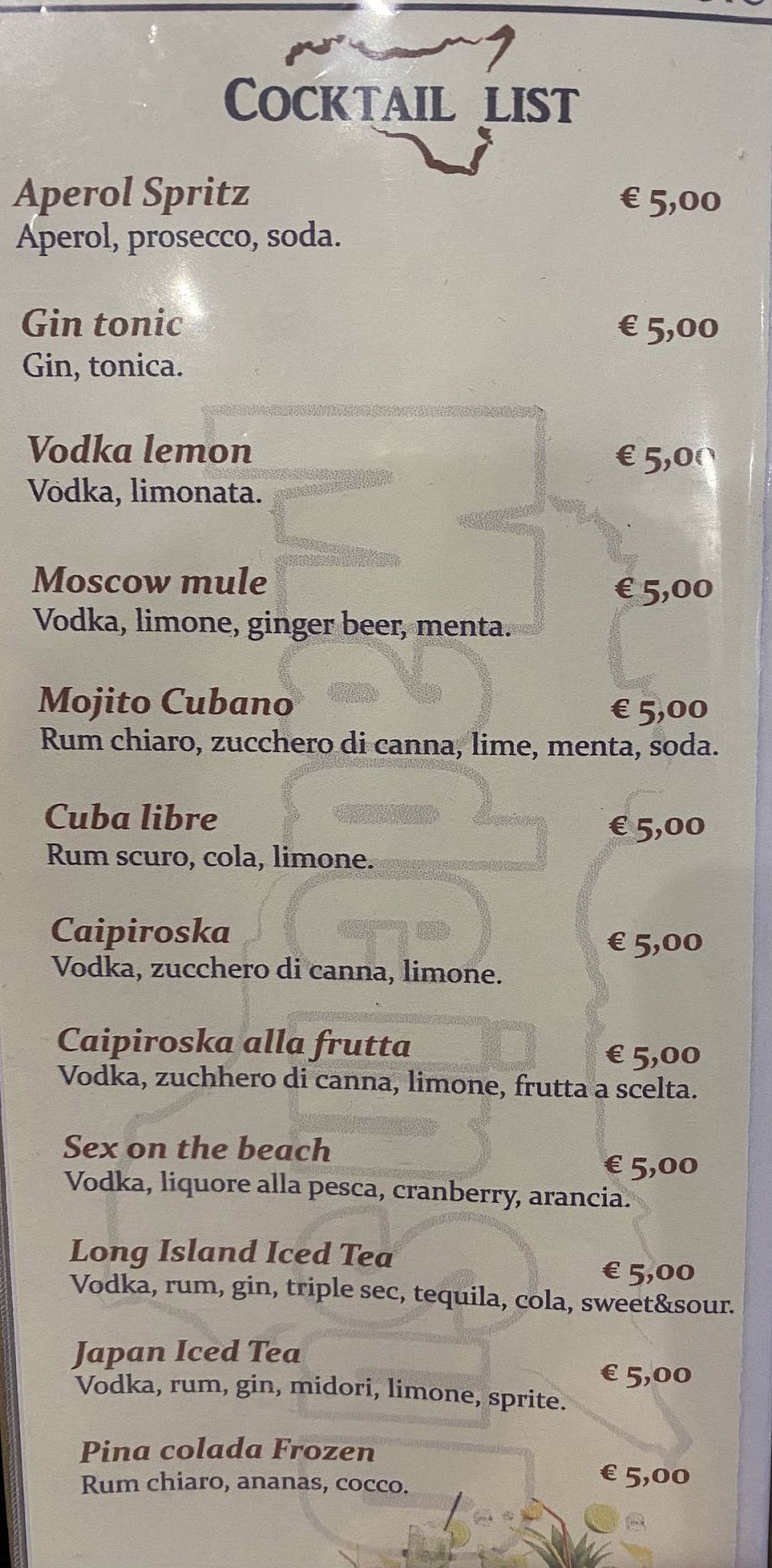 Menu di Made in sud 
