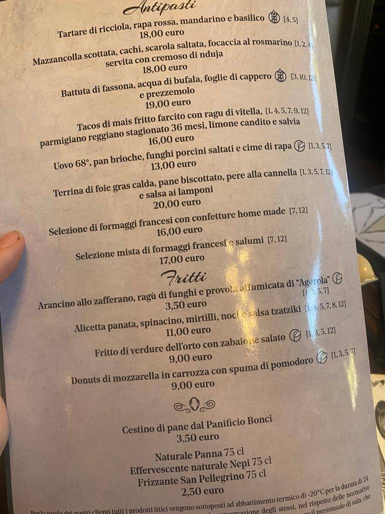 Menu di Madeleine Rome 