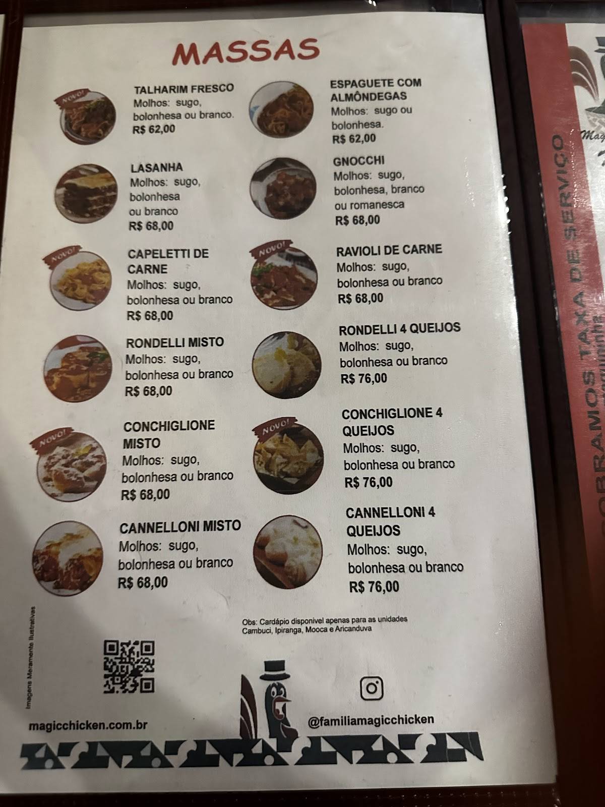 Magic Chicken cardápio