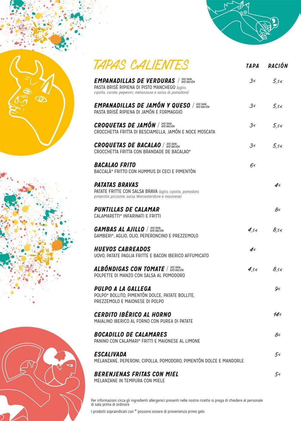 Menu di Malandros - Bodega de Tapas 