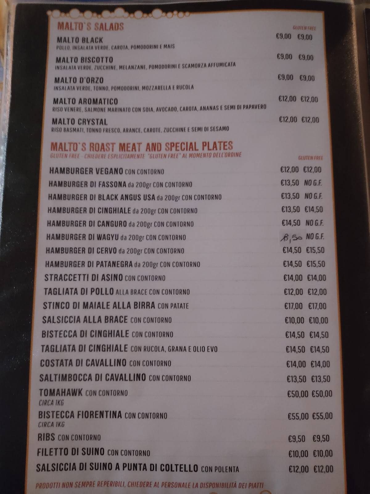 Menu di Malto'S Beer 