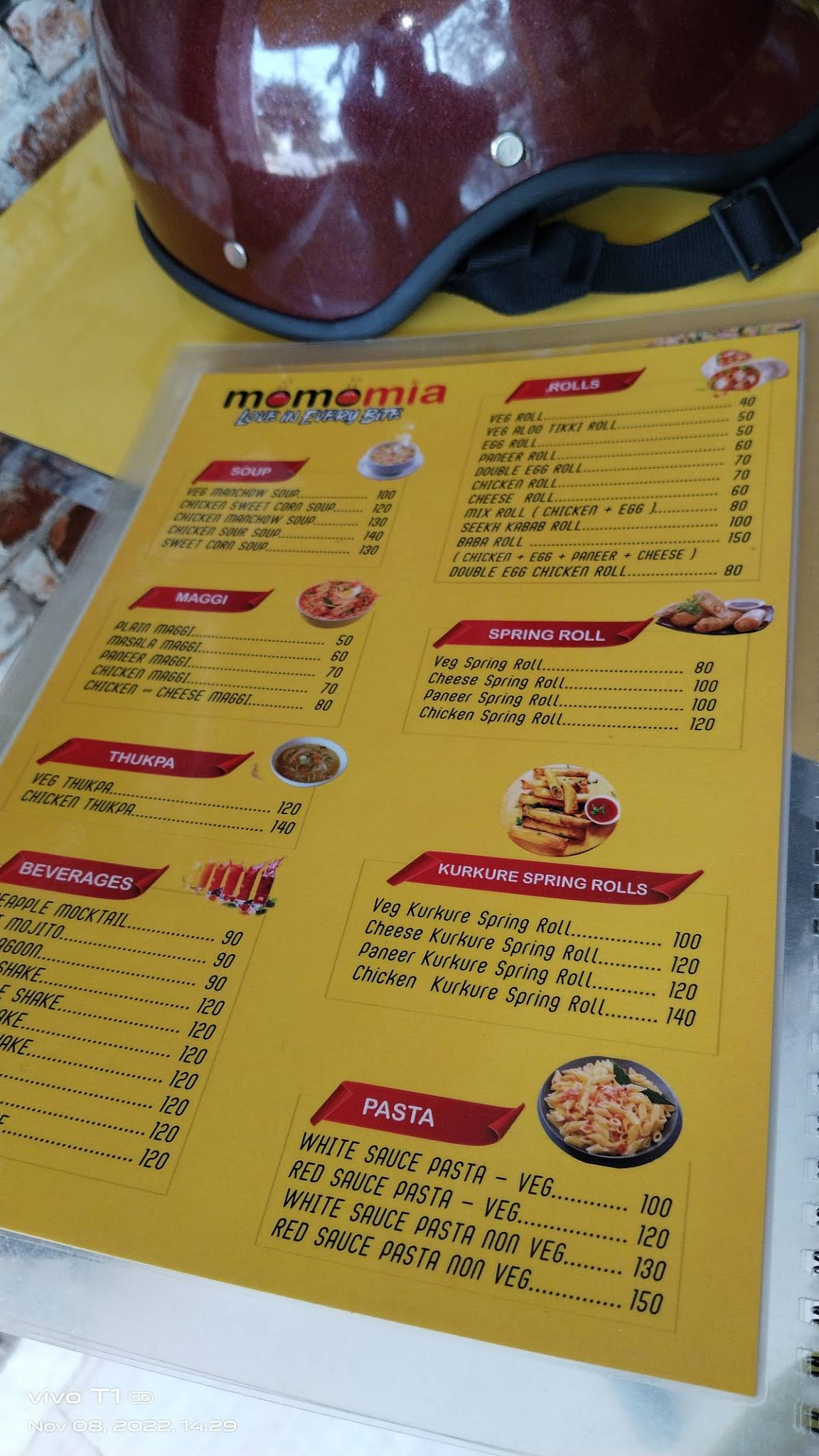 Mama's Momos menu