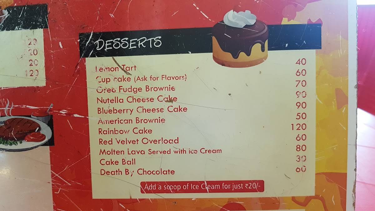Baker's Treat menu