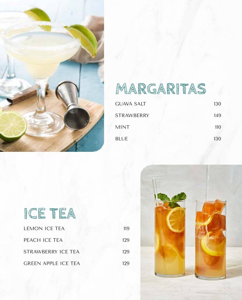 Kizza.cafe menu