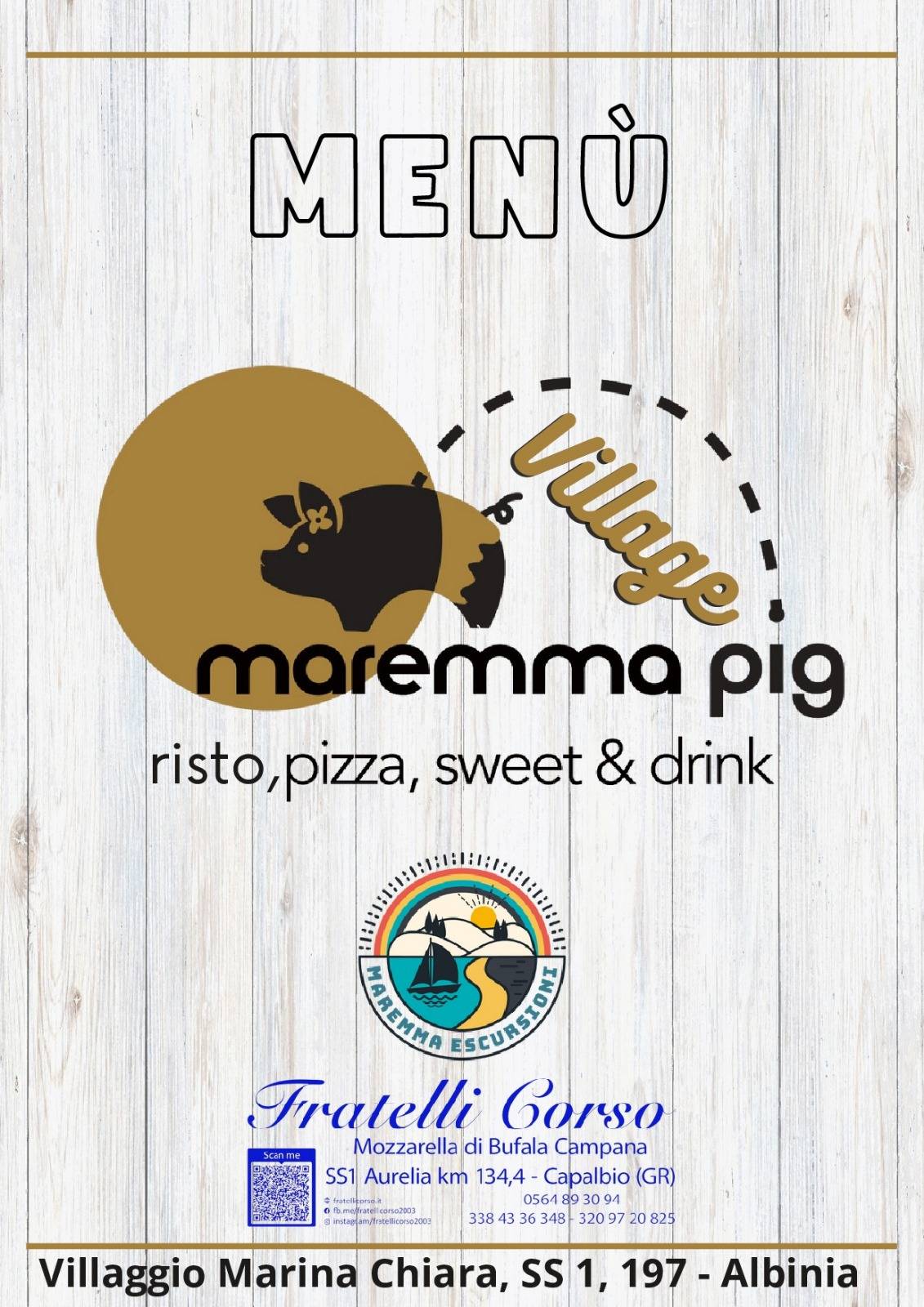 Menu di Maremma Pig Village 