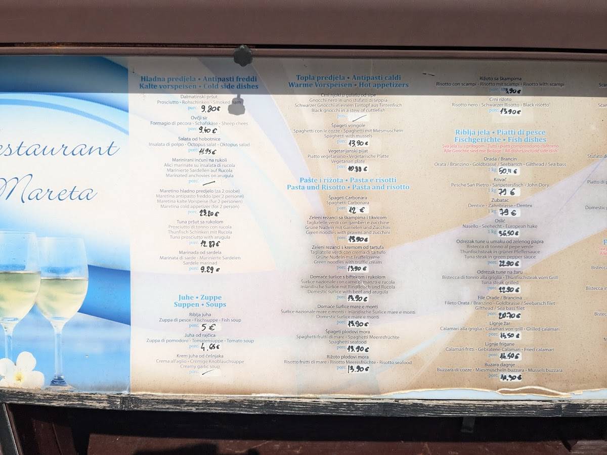 Menu di Mareta I 
