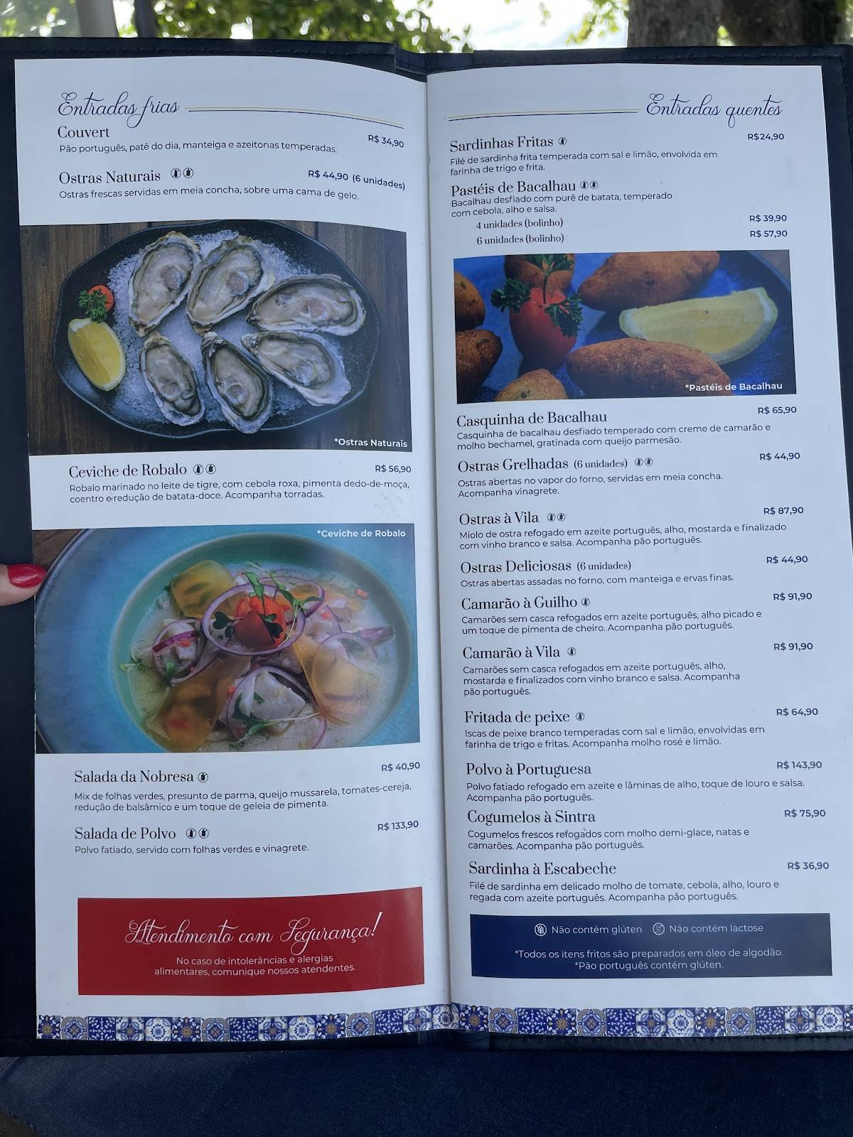 Marisqueira Sintra cardápio