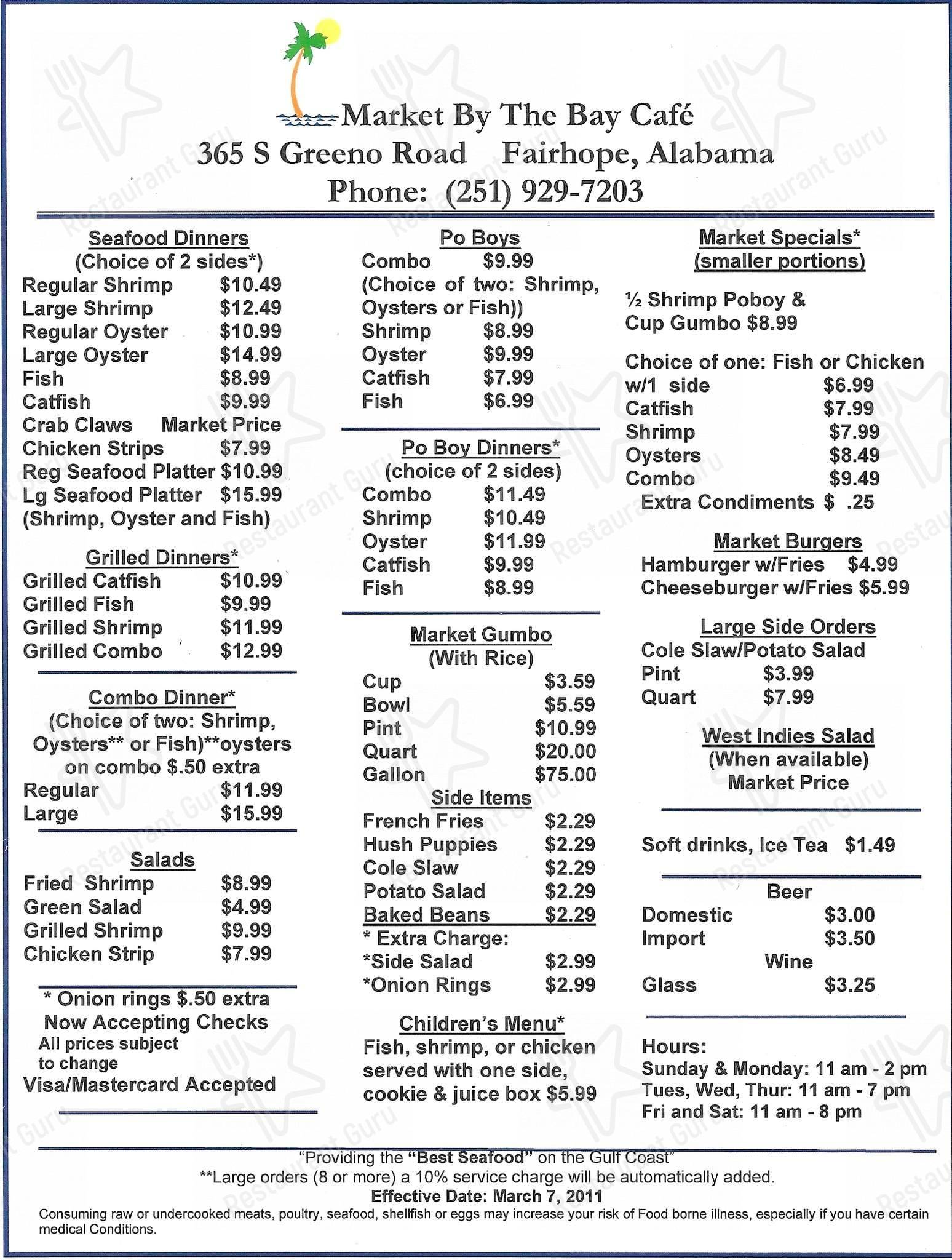 Market By the Bay menu