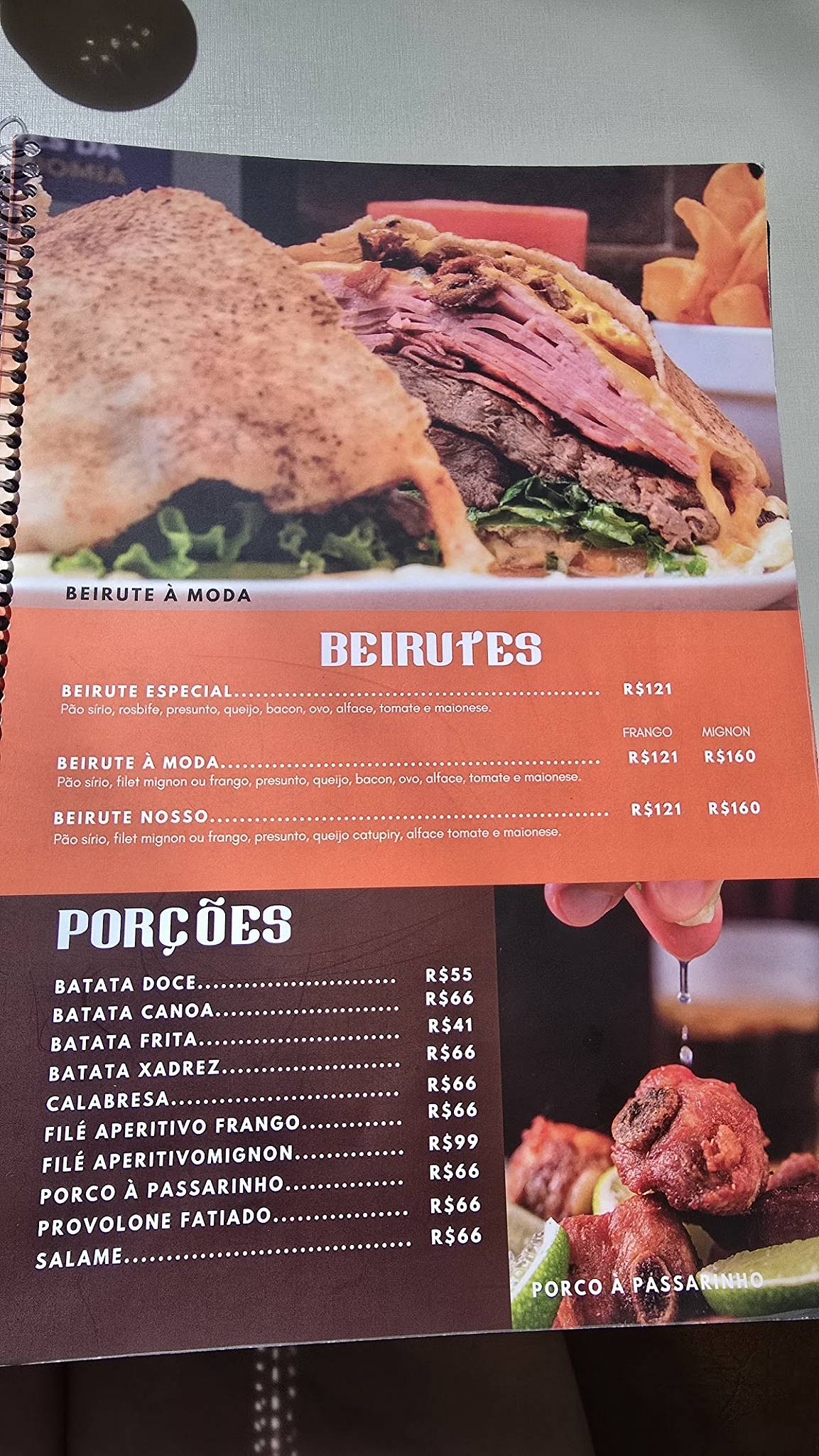 Marques Hamburguer cardápio