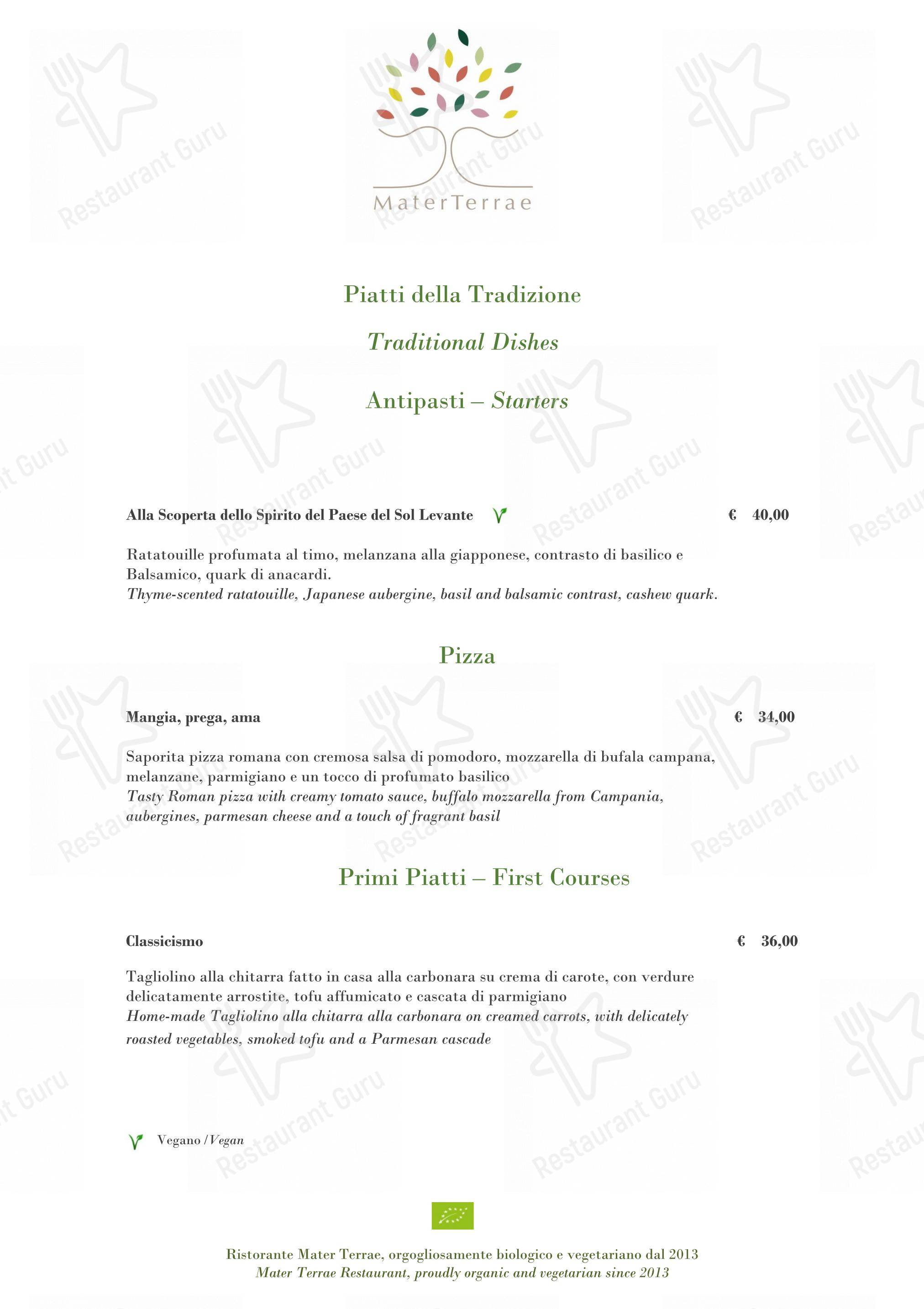 Lunch Menu per Mater Terrae ristorante