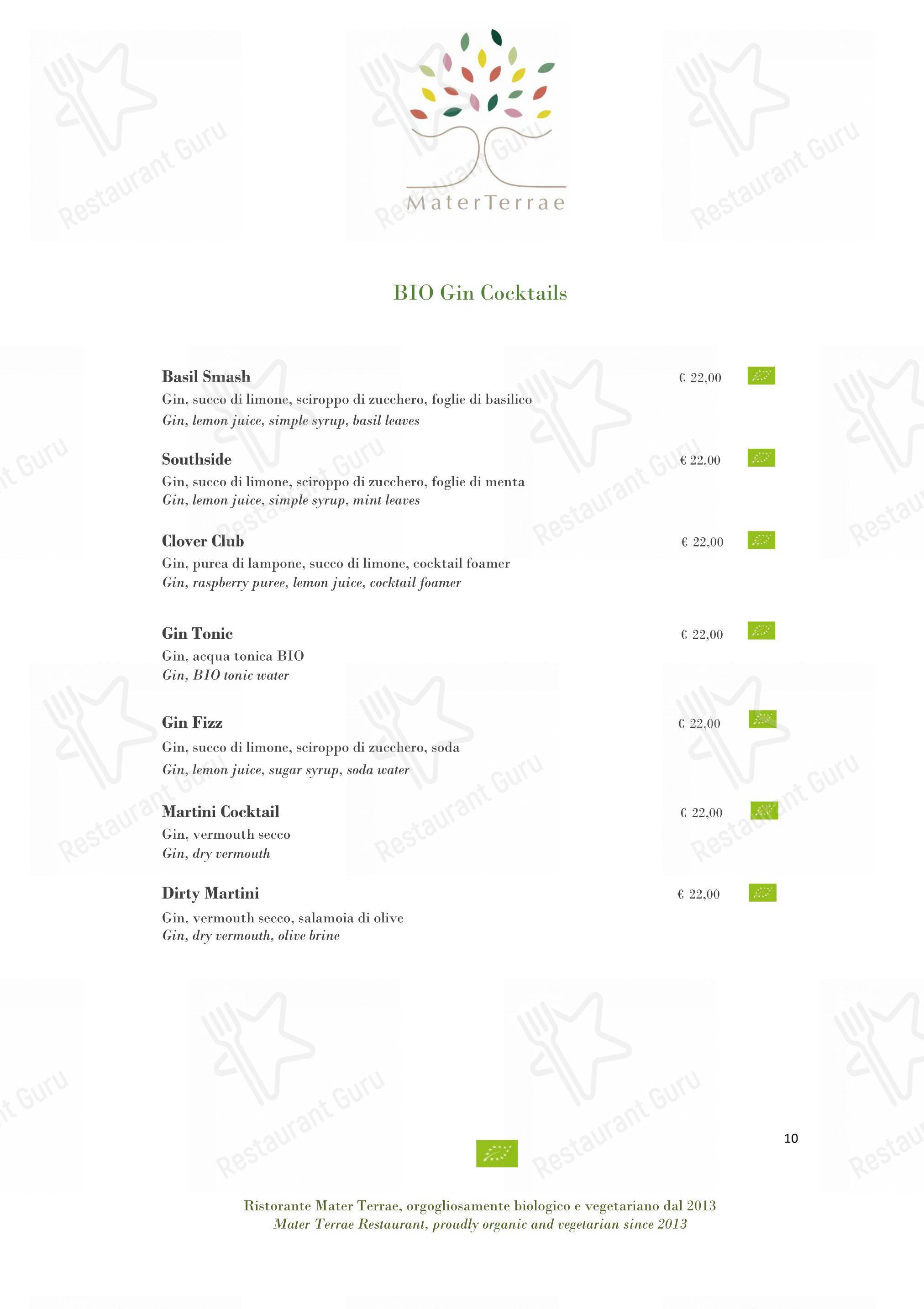 Takeaway Menu per Mater Terrae in Roma