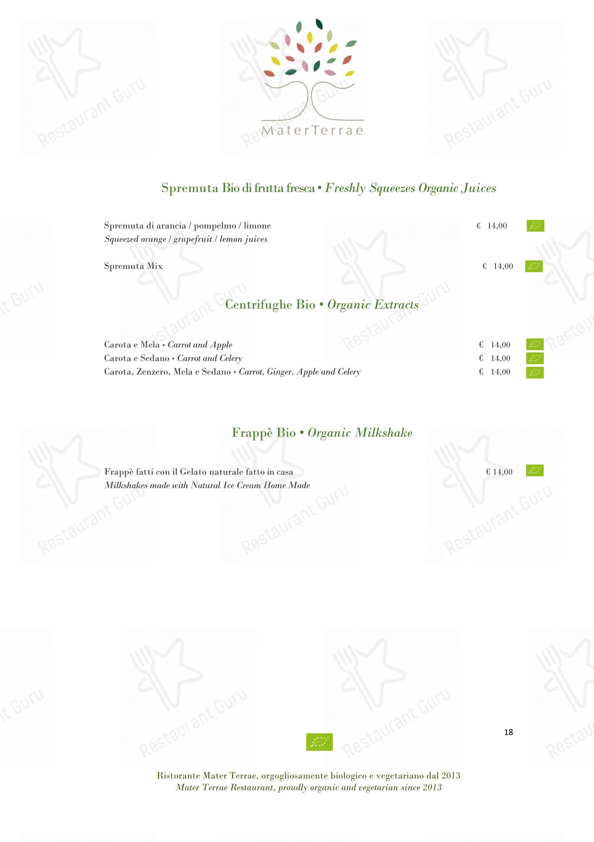 Dinner Menu per Mater Terrae ristorante