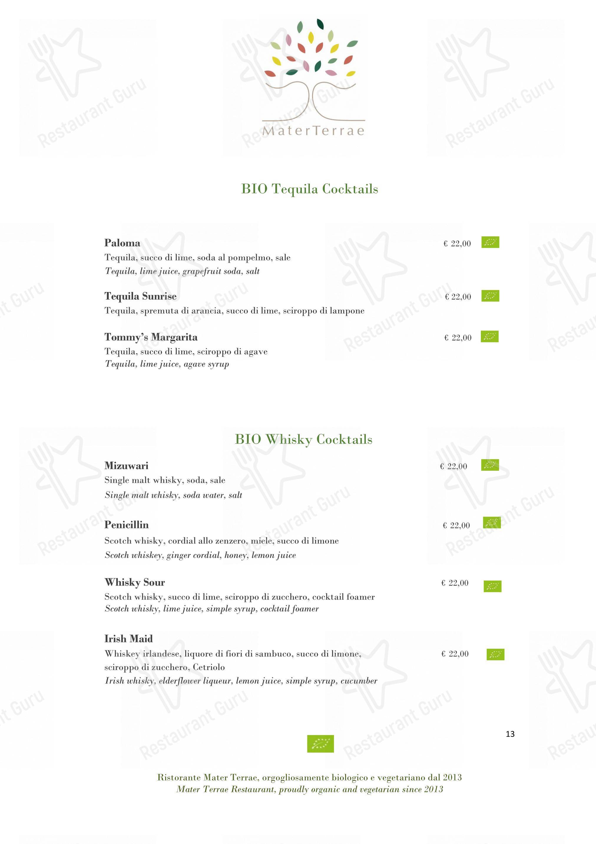 Menu di Mater Terrae - Takeaway Menu