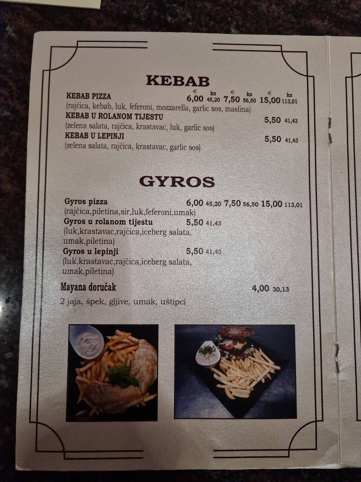 Menu di Mayana 
