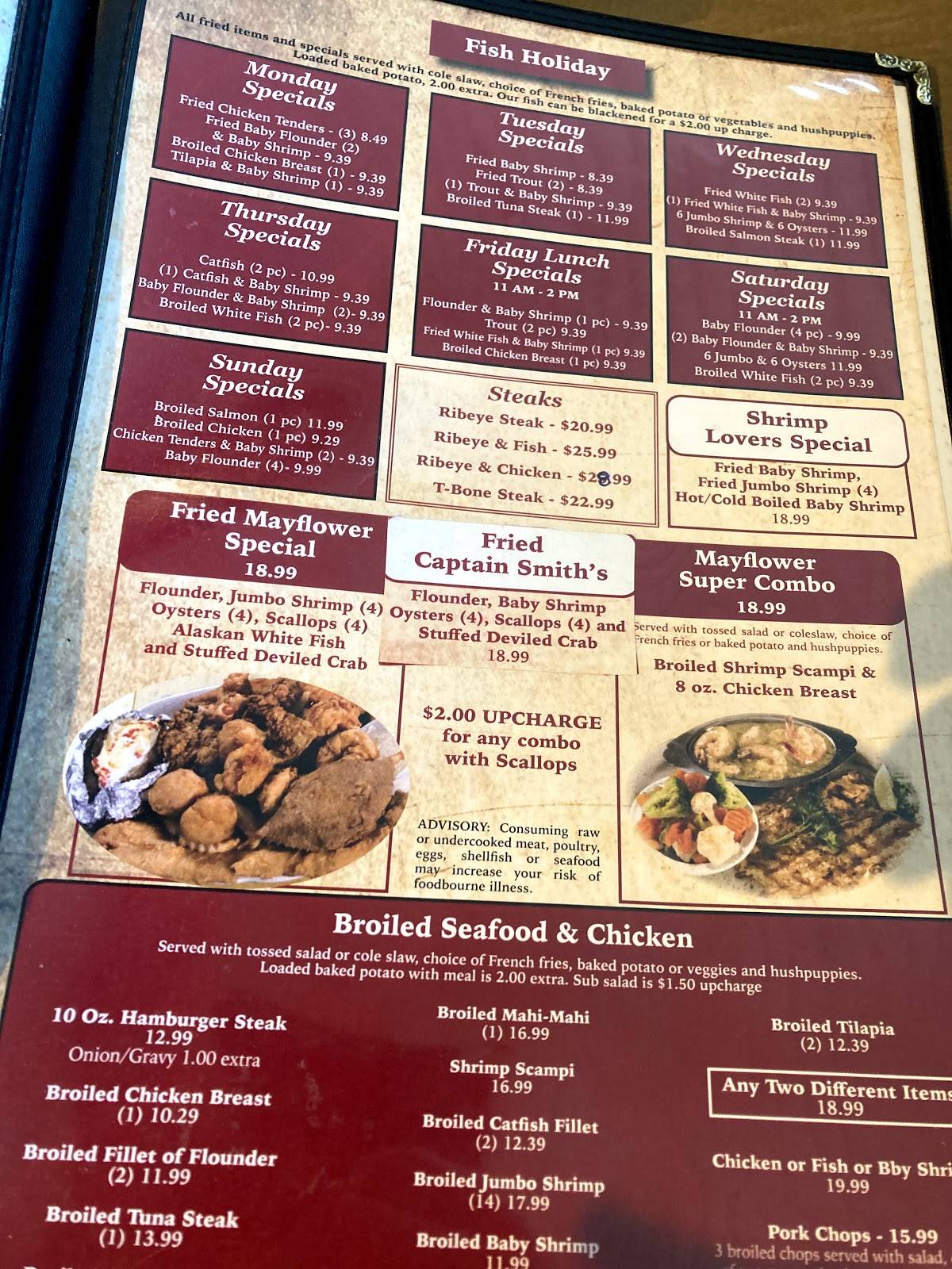 Menu at Mayflower Seafood Restaurant of Roanoke Rapids, Roanoke Rapids