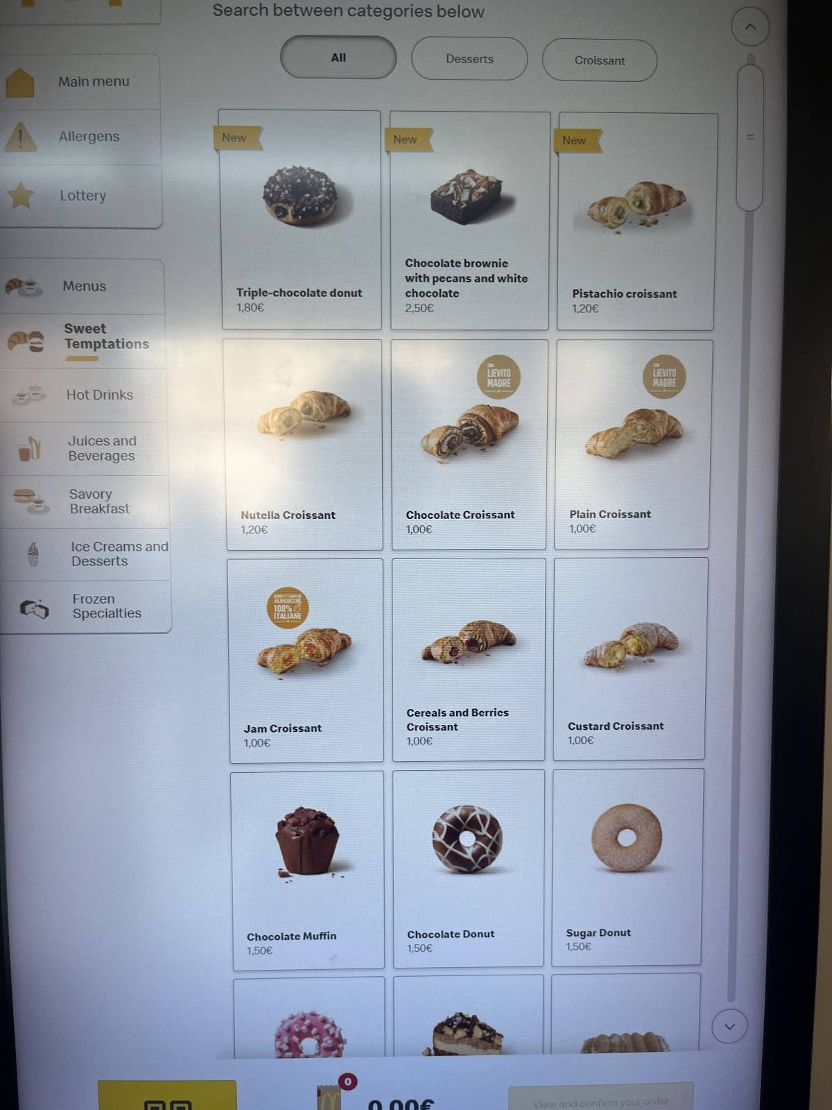 Menu de McDonald's