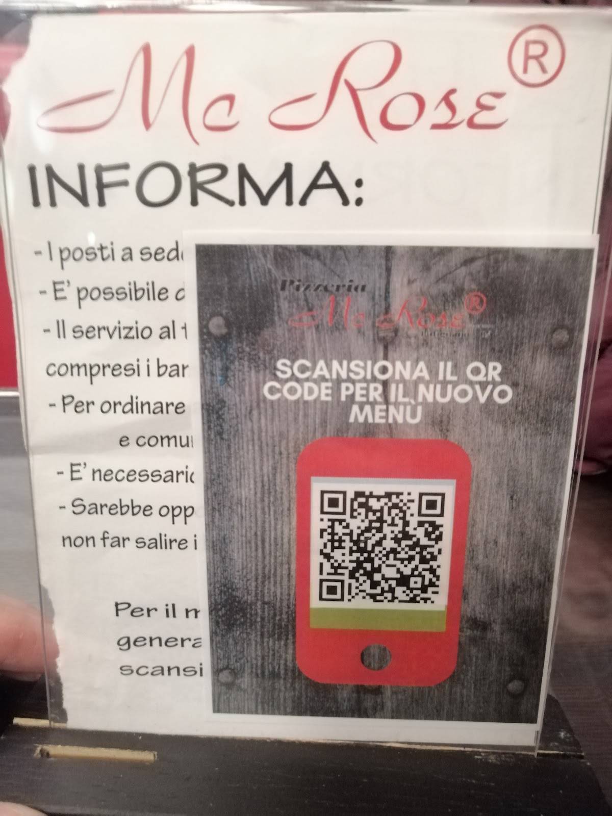 Menu di McRose 