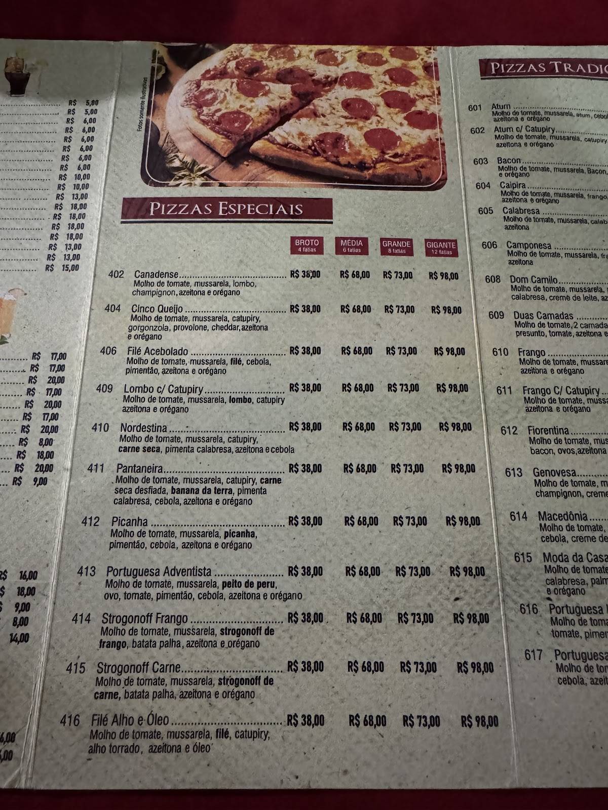 Mega Pizzaria cardápio