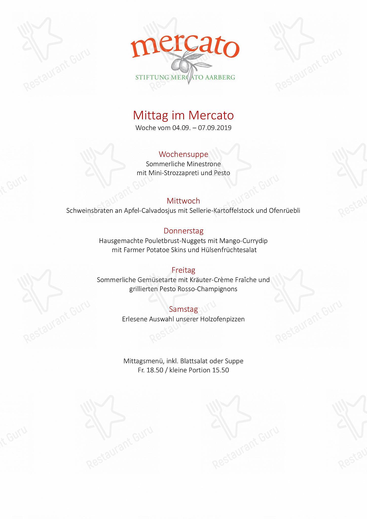Menu di Mercato - Christmas Menu