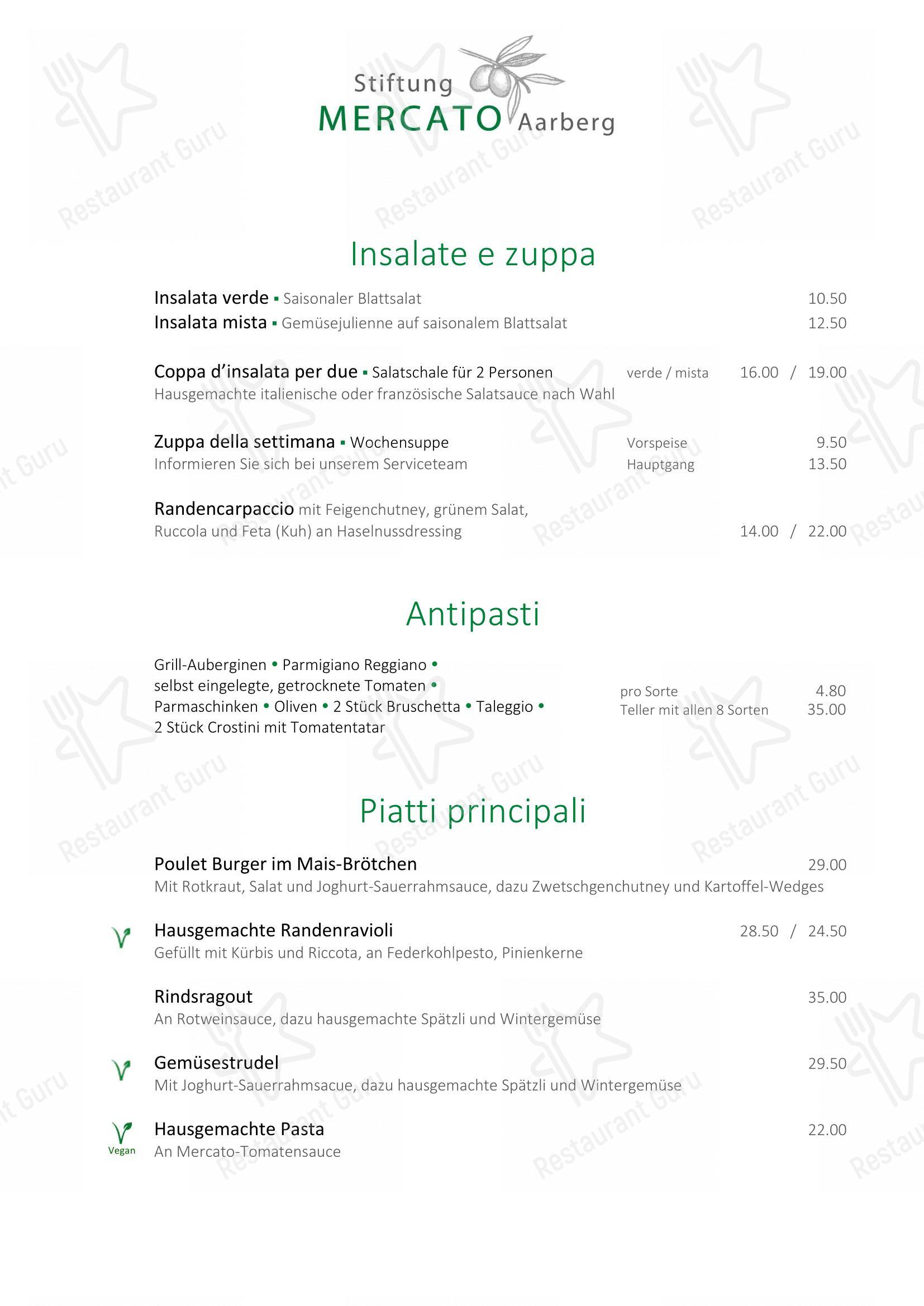 Mercato in Aarberg - Menu bar