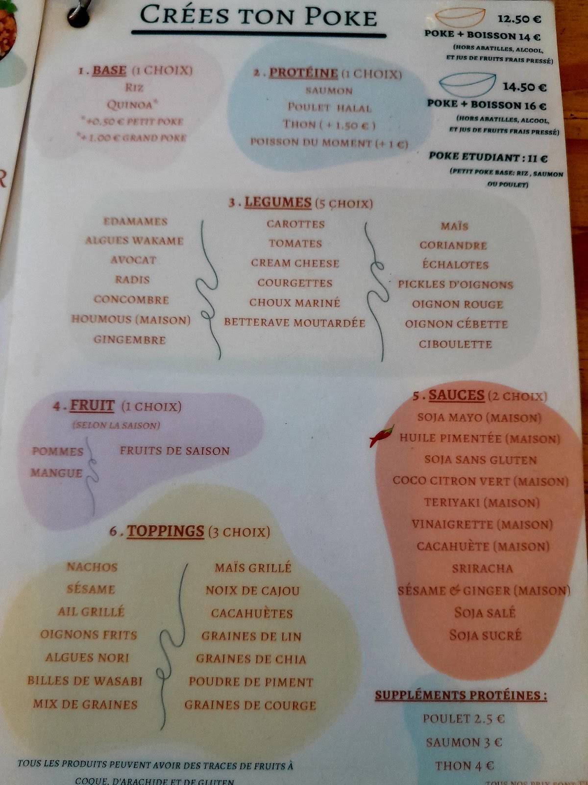 Menu de Poke'inho