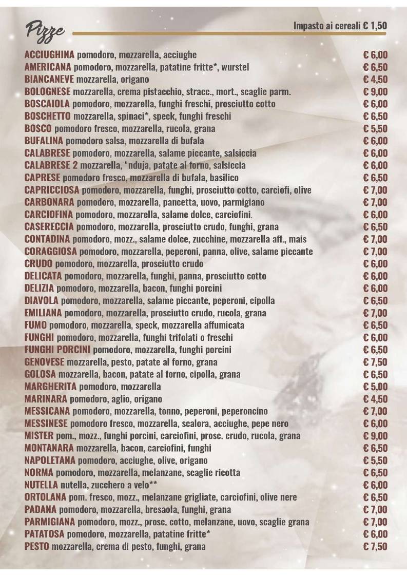 Menu di Panificio Panyllo 