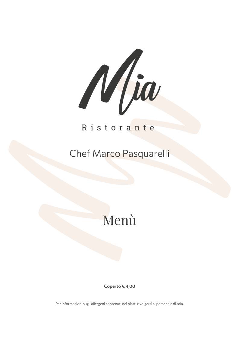 Menu di Mia Ristorante 