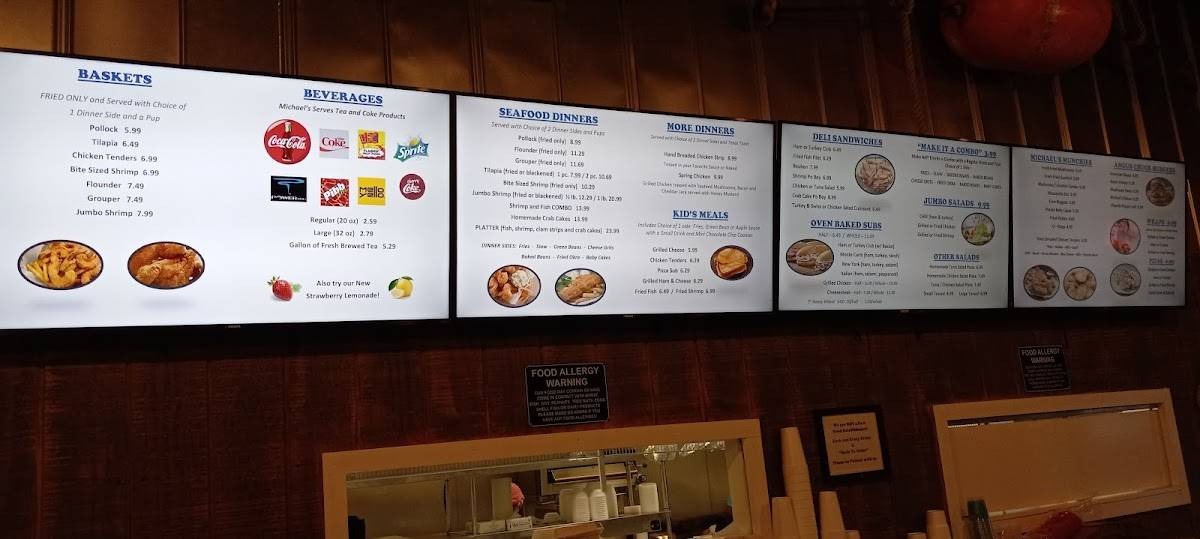 Menu at Michael's Deli & Seafood Brunswick restaurant, Brunswick