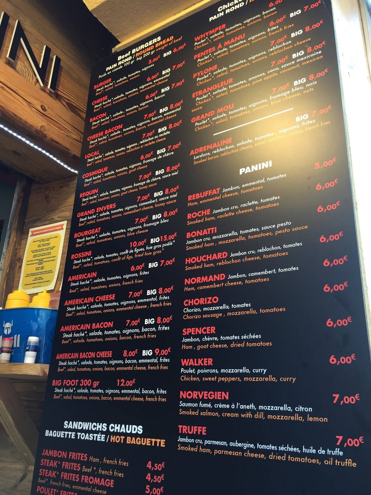 Menu de Midnight Express