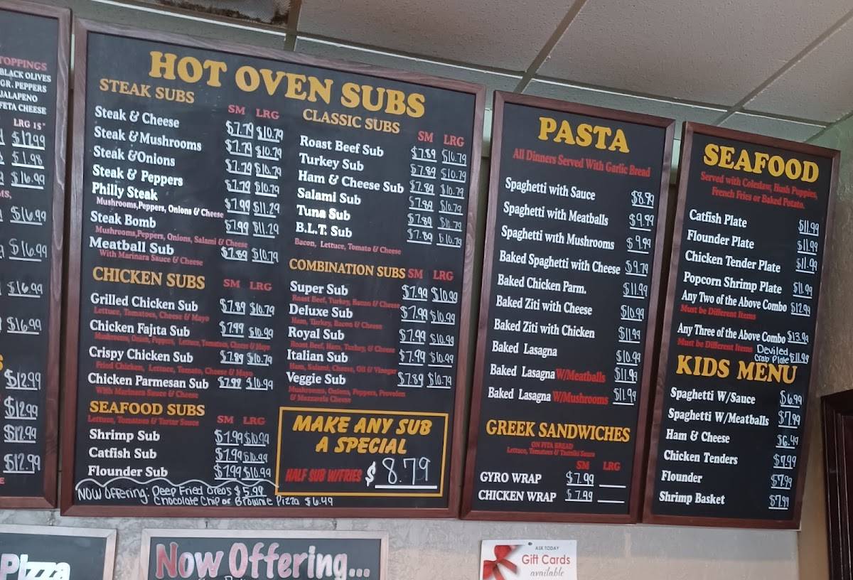 Menu at Mig's of 96 pizzeria, Six, 113 Main St E