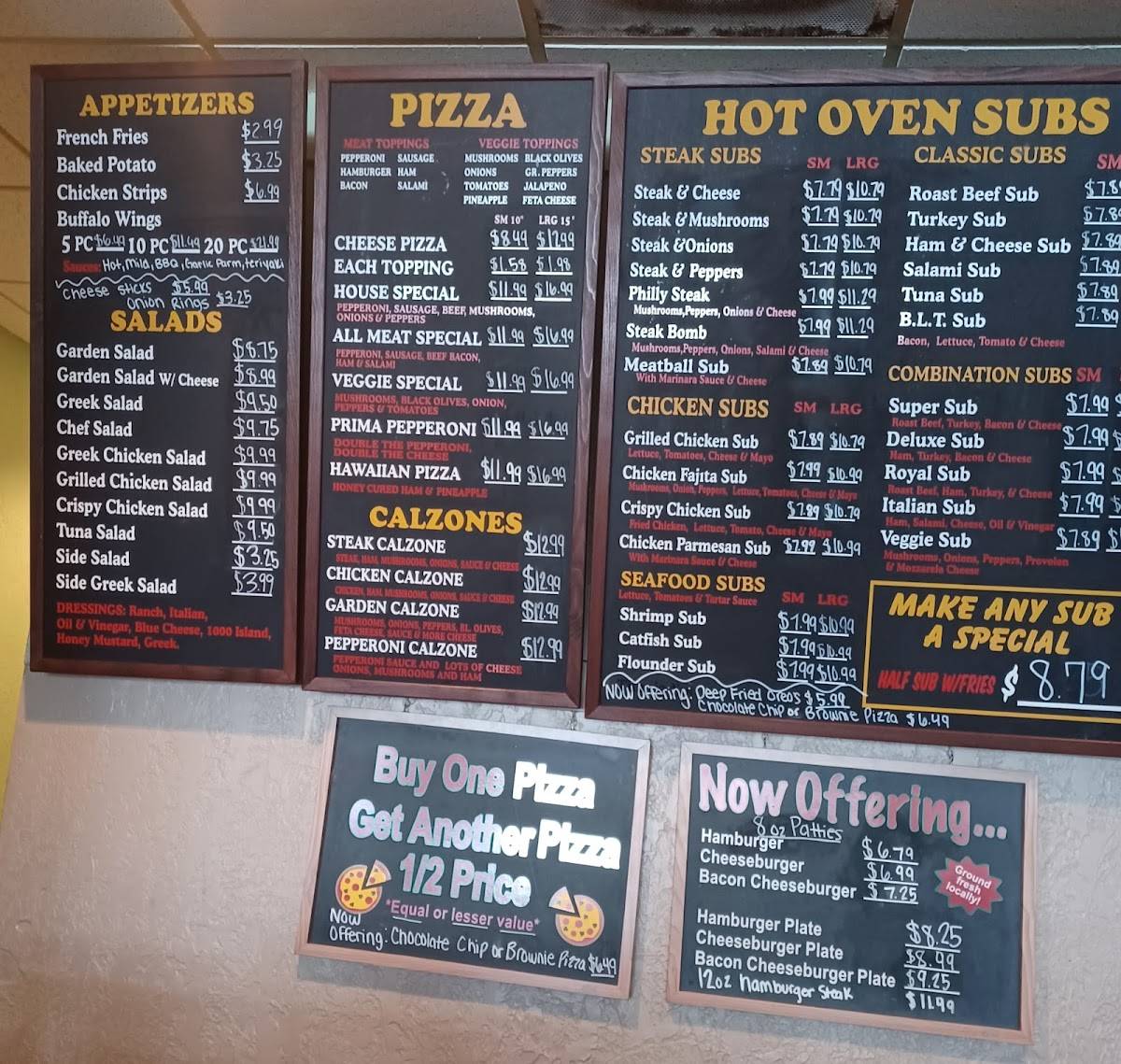 Menu at Mig's of 96 pizzeria, Six, 113 Main St E