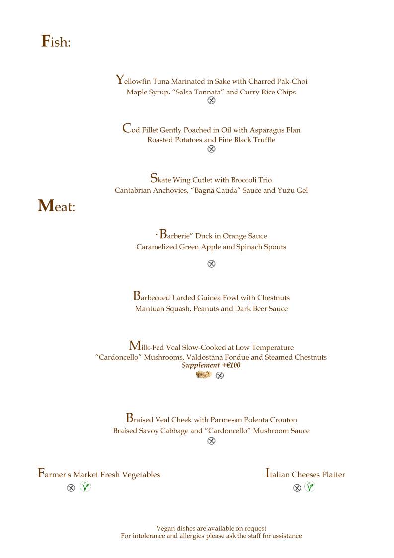Menu di Ristorante Mirabelle 