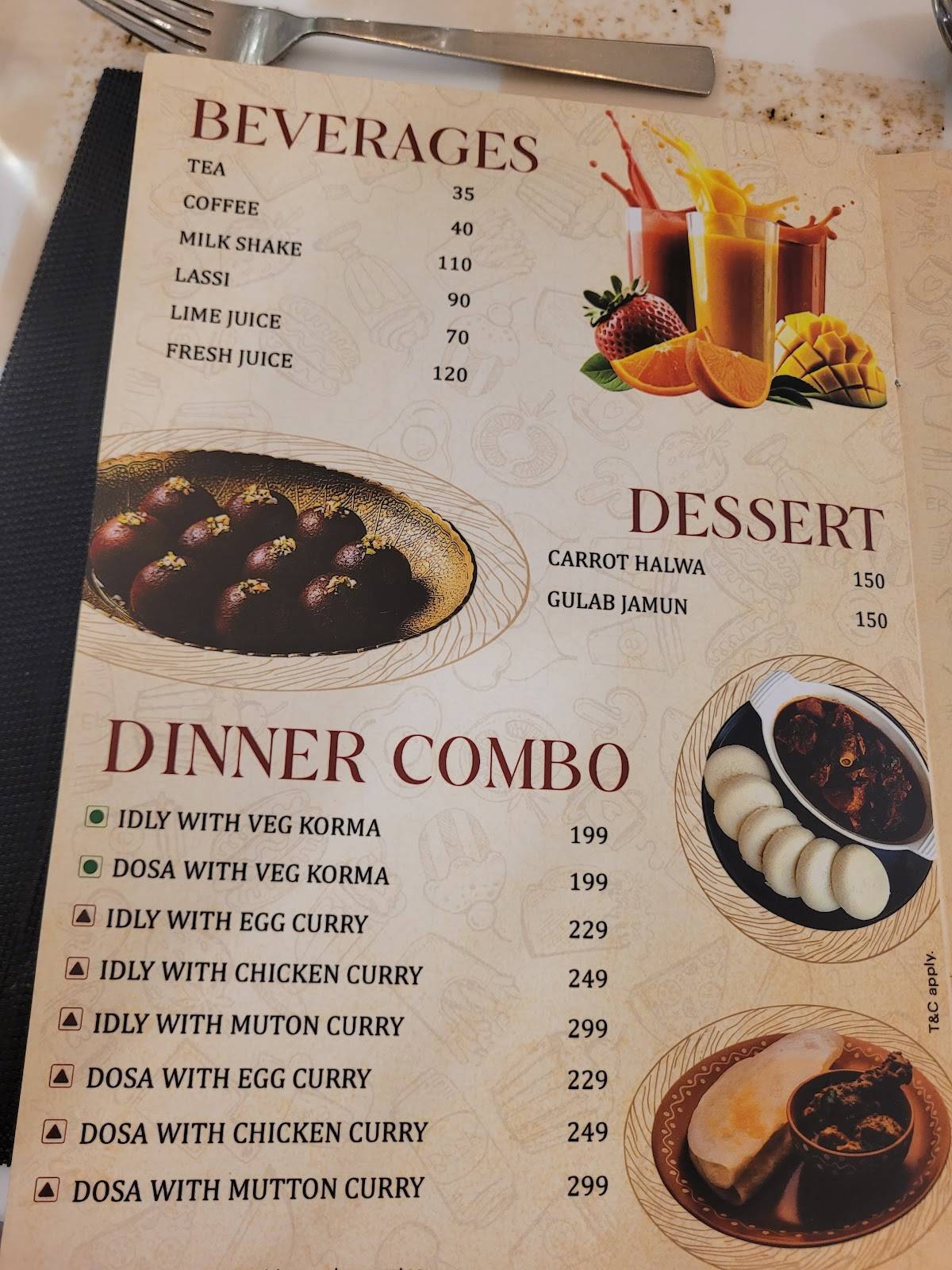Mirchi Express Restaurant menu