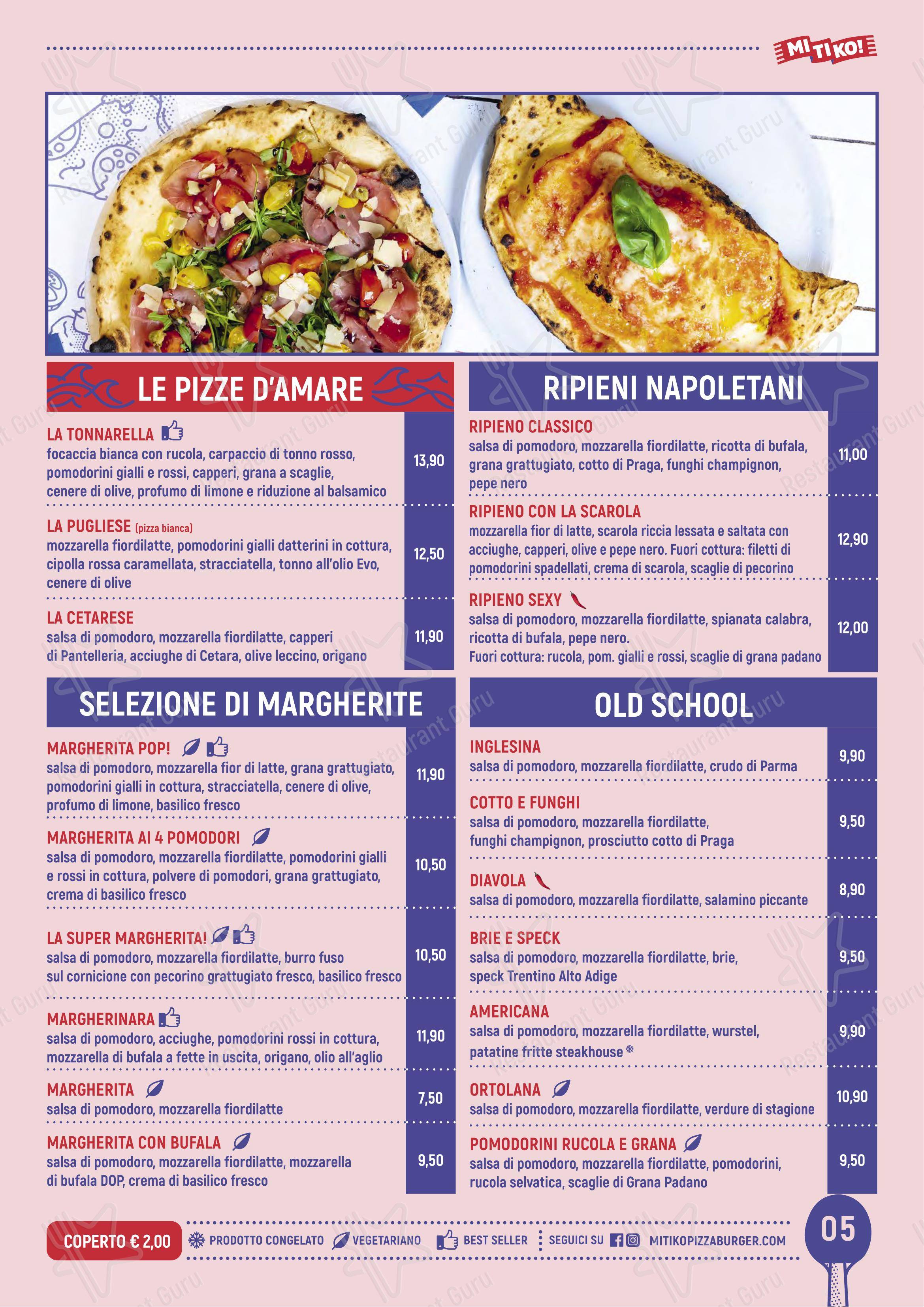 Mitiko - Ristorante sportivo, Pizzeria e Burger in Verona - Menu
