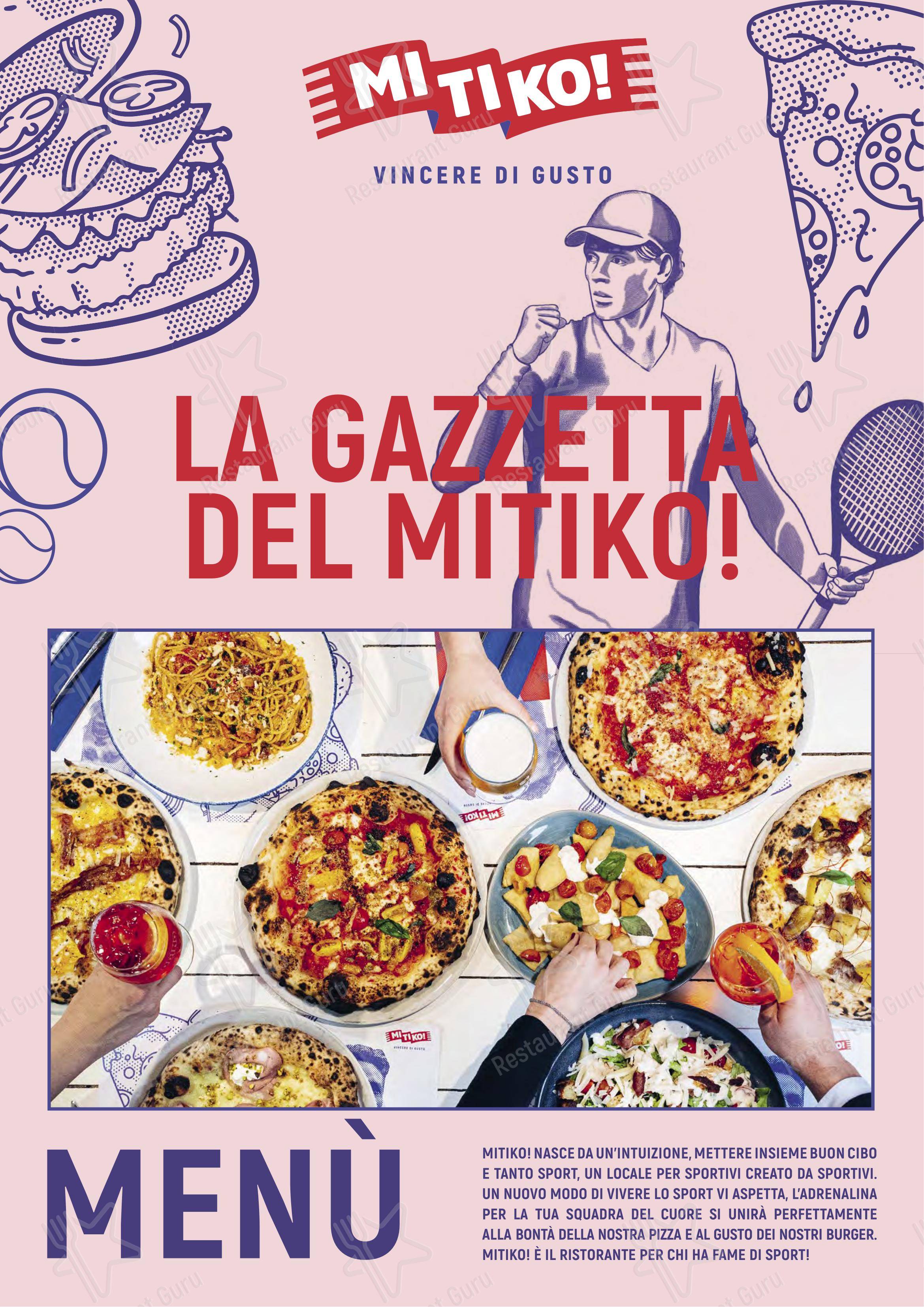 Menu di Mitiko - Ristorante sportivo, Pizzeria e Burger - Menu