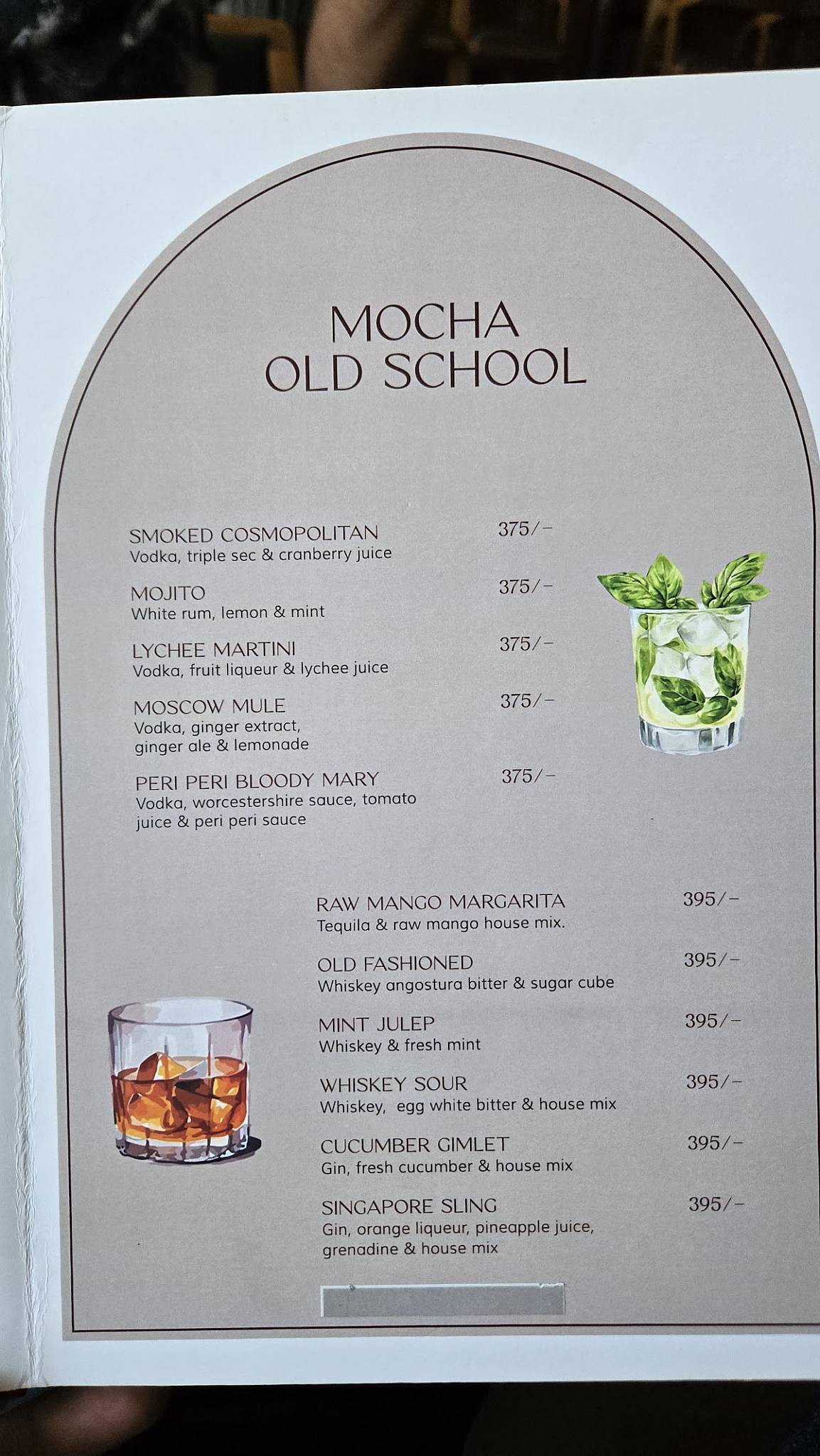 Mocha Café & Bar menu