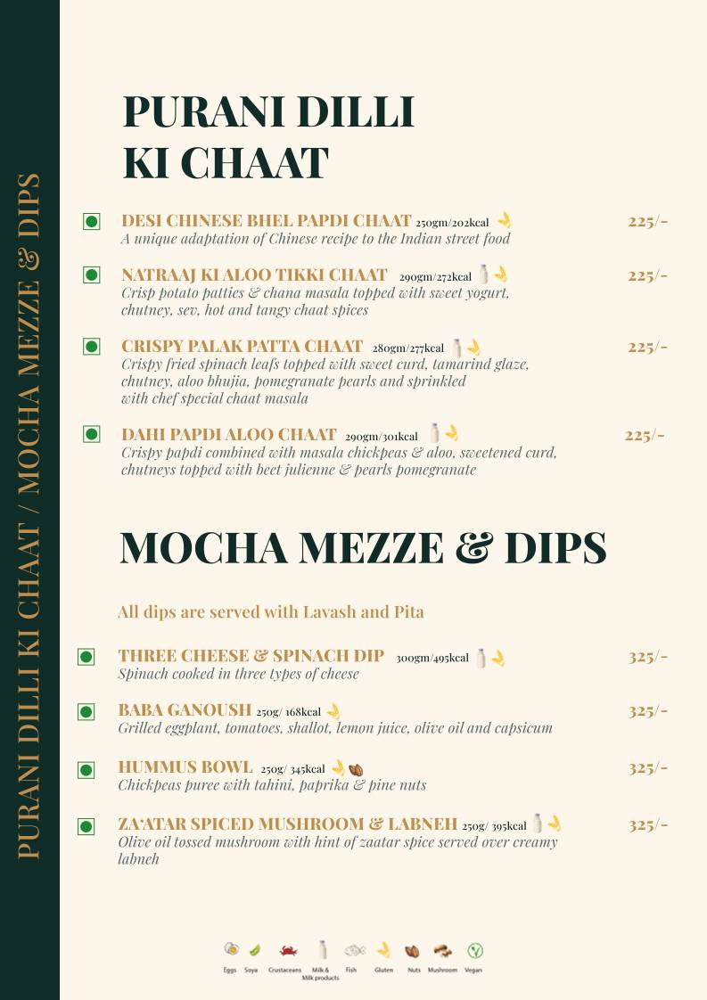 Mocha Udaipur menu