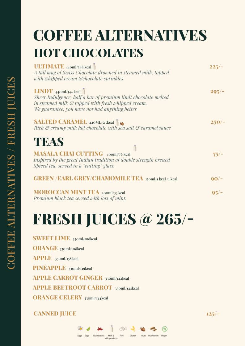 Mocha Udaipur menu