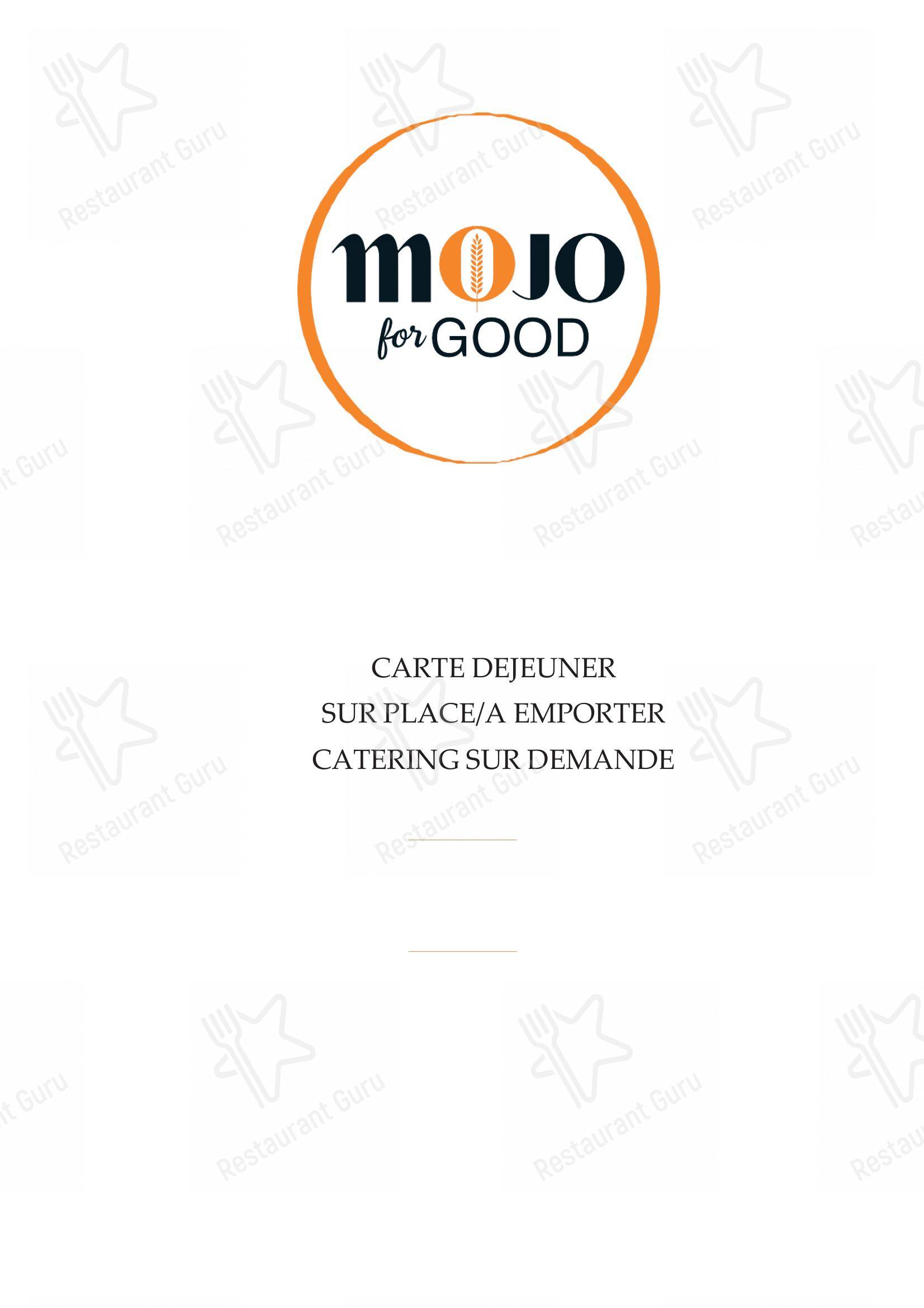 Menu pour Mojo Forgood (Kitchenbar) restaurant