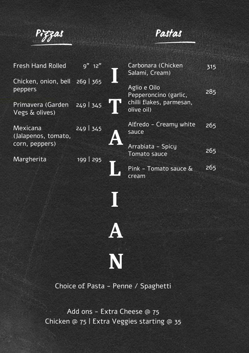 Monastery Cafe menu