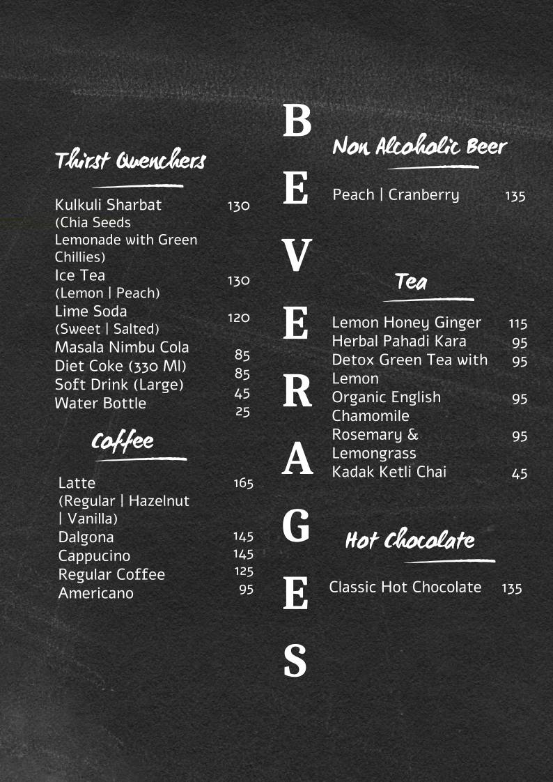 Monastery Cafe menu