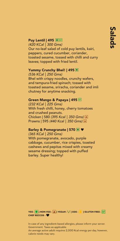 Monkey Bar menu