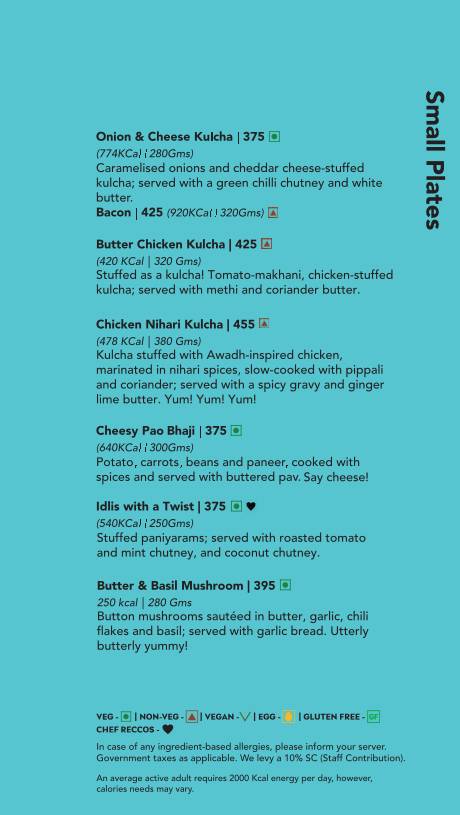Monkey Bar menu